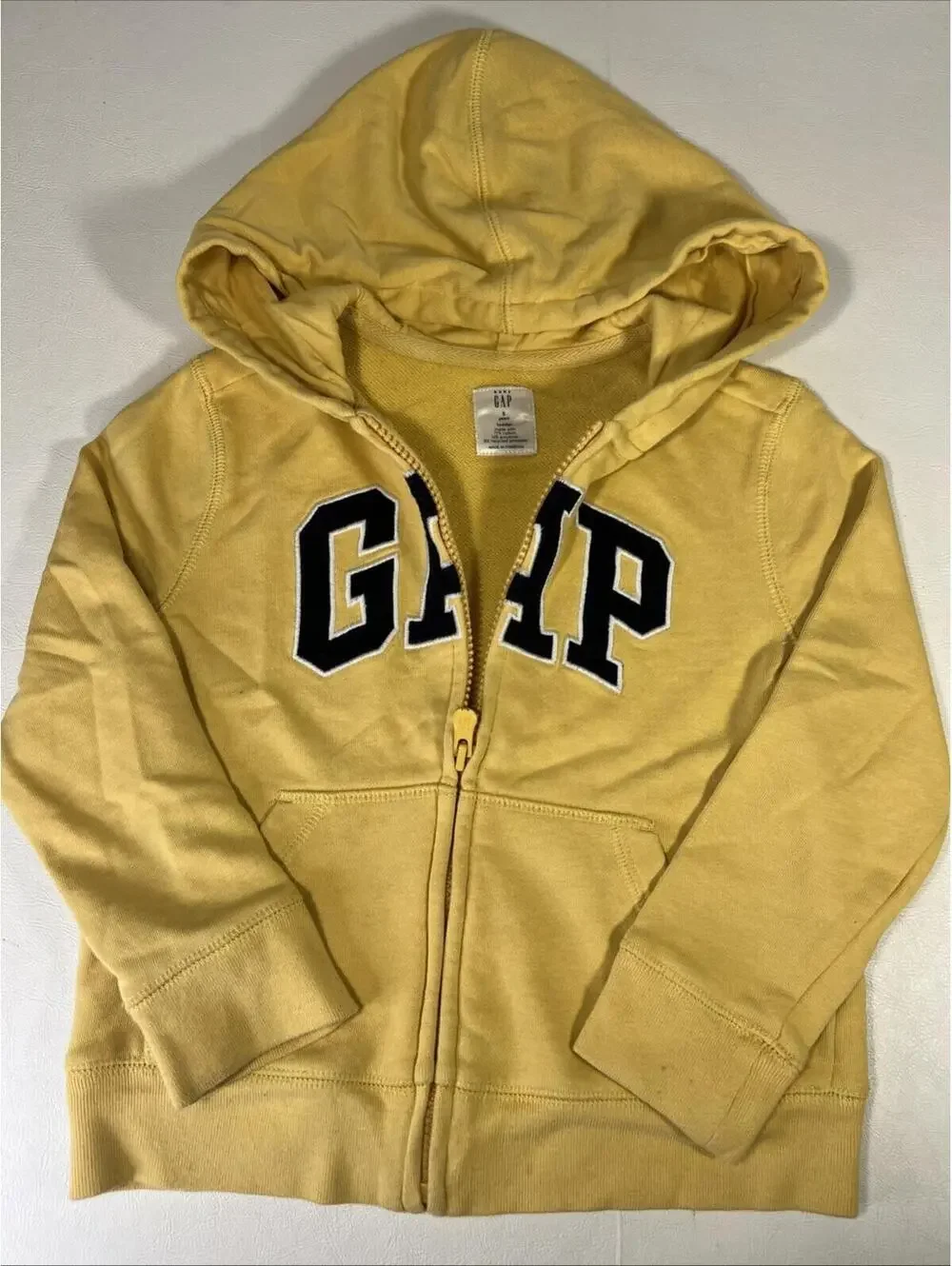 Gap Kids Logo Hoodie Zip Up Yellow 5T